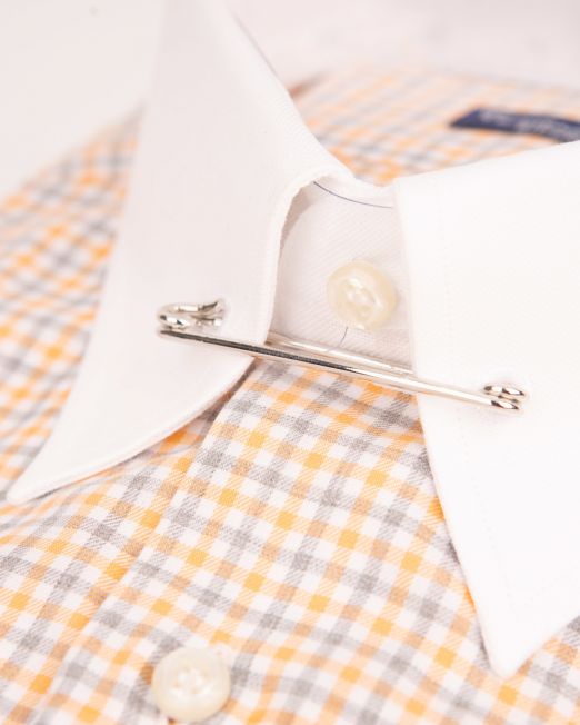 Z_Orange White Checked Pin 3