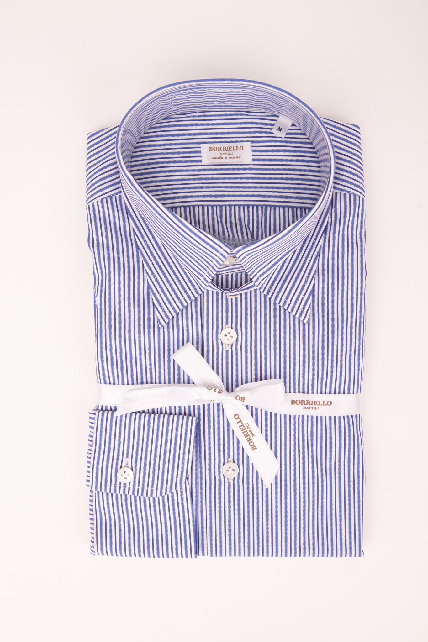 Borriello blue and white striped shirt
